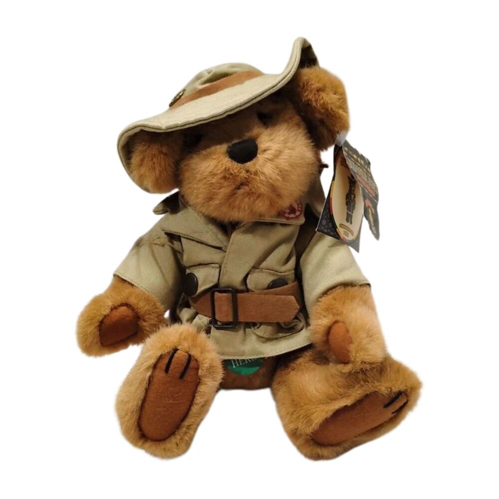 Jungle Joe Talking Brown Teddy Bear Plush Vintage Safari Friends 8" 1998 Hat